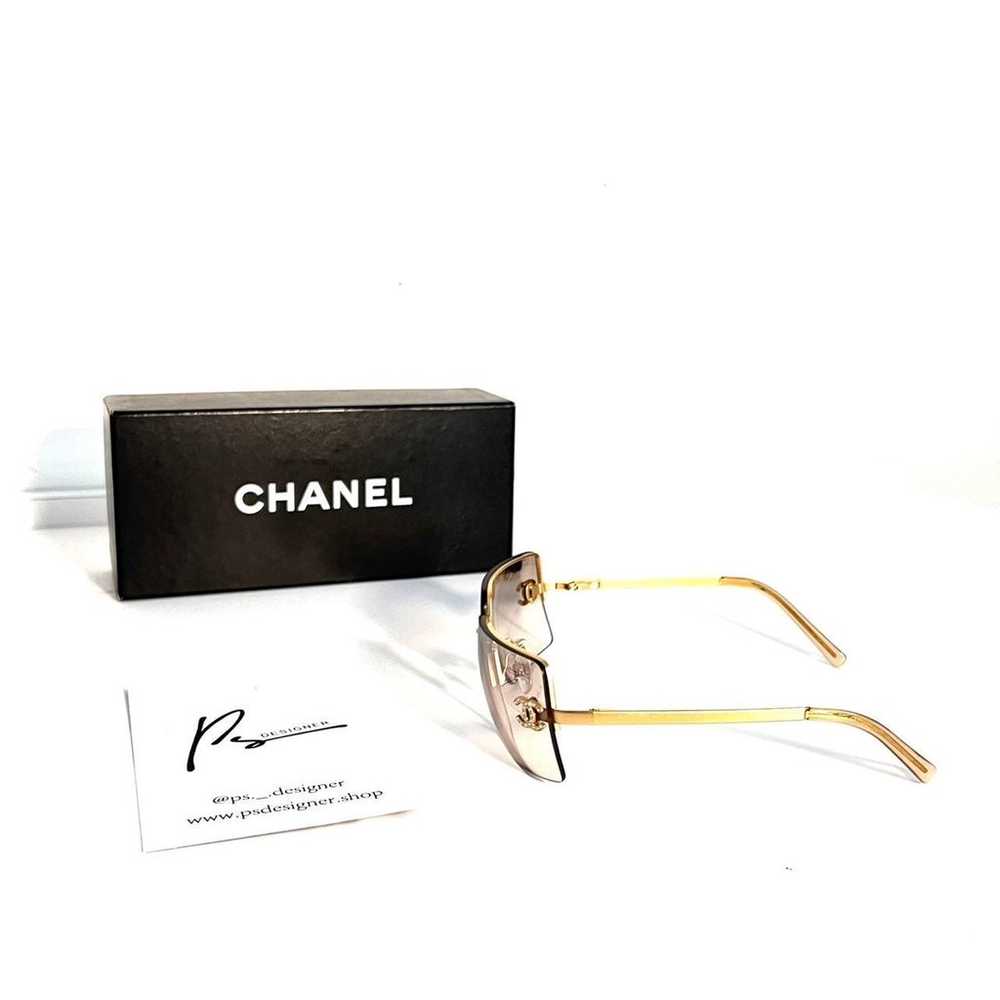 Gold Rimless Chanel Sunglasses - image 5