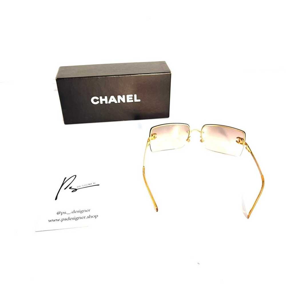 Gold Rimless Chanel Sunglasses - image 8