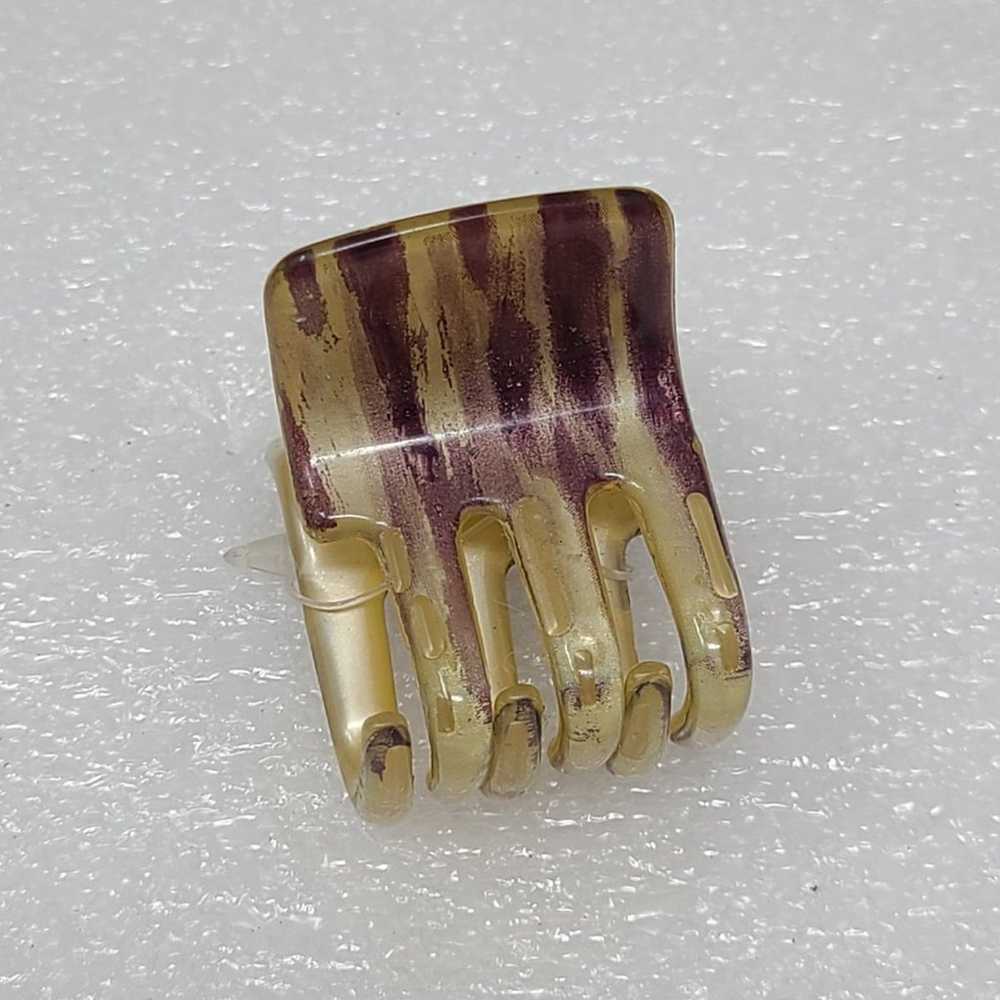 Vintage Hair Claw Clip Cream & Purple - image 1