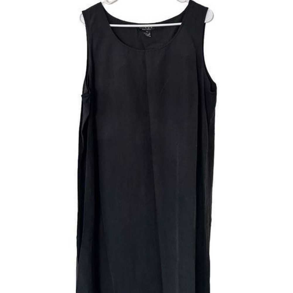 Citron Solid Black Silk Linen Blend Sleeveless Sh… - image 3