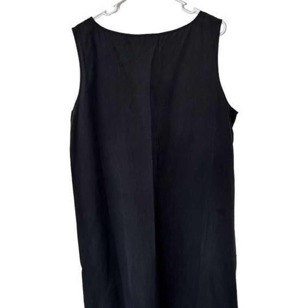 Citron Solid Black Silk Linen Blend Sleeveless Sh… - image 6