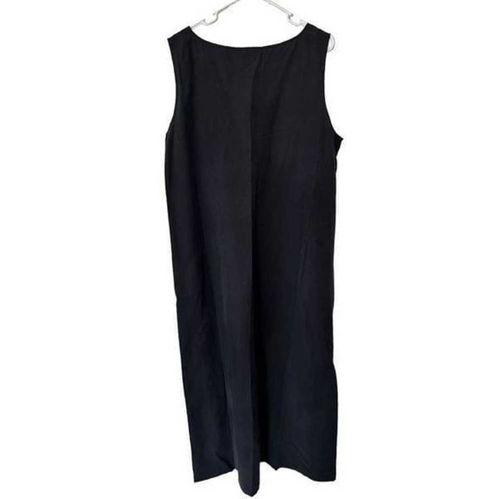 Citron Solid Black Silk Linen Blend Sleeveless Sh… - image 7