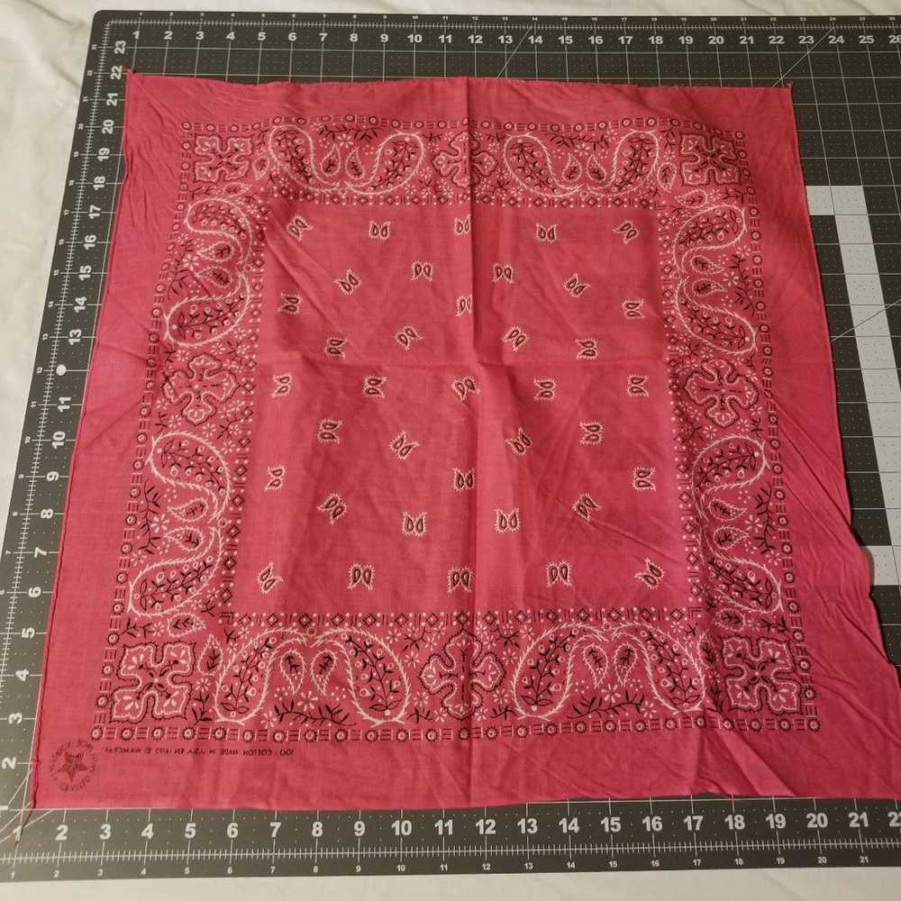 Vintage Wamcraft Bright Pink Paisley Print 100% C… - image 6