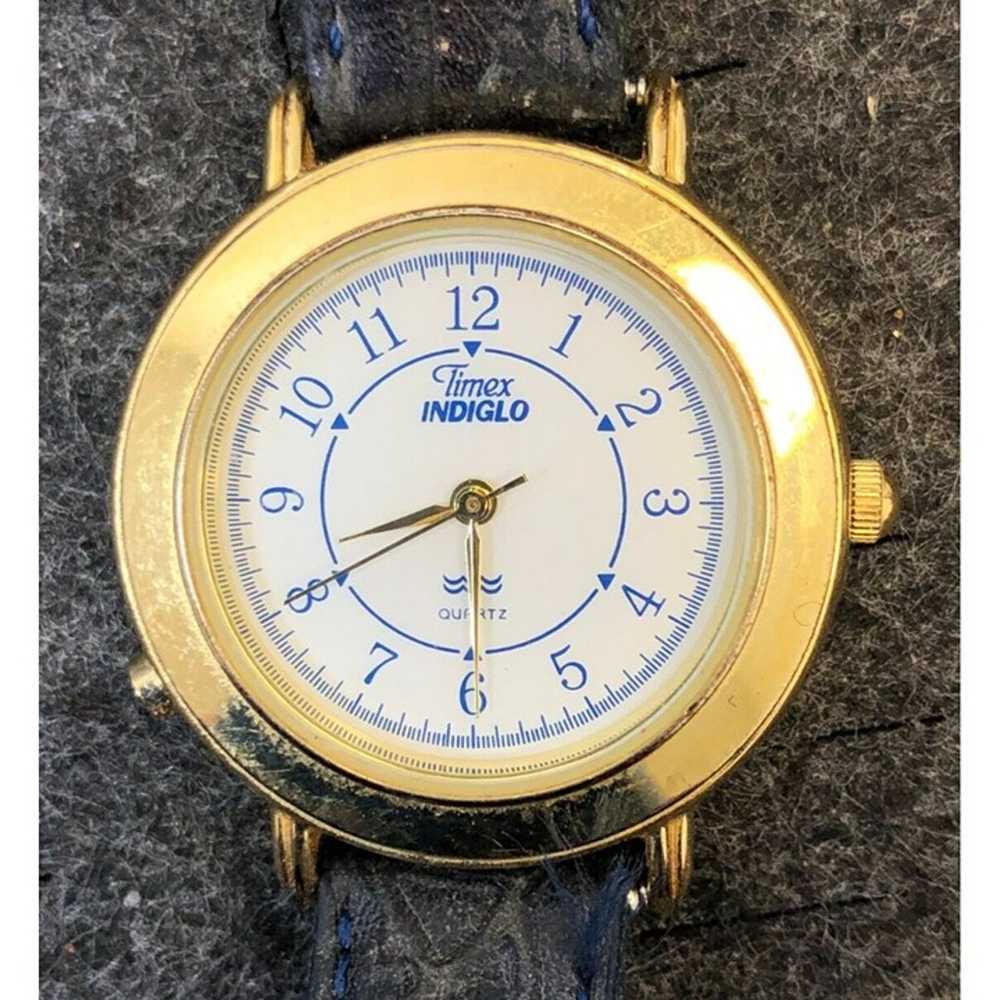 Vintage Timex Indiglo Analog Watch Gold Tone - No… - image 1