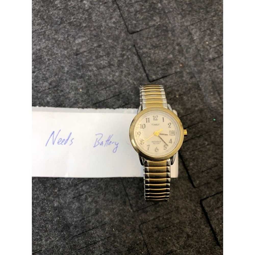 Vintage Timex Indiglo Analog Watch Gold Tone WR30… - image 2