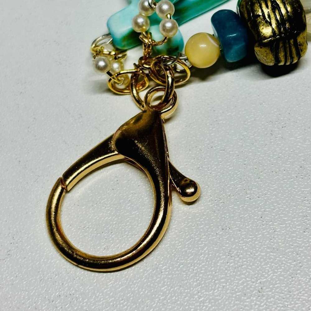 Handmade keychain zipper-pull reworked vintage be… - image 2