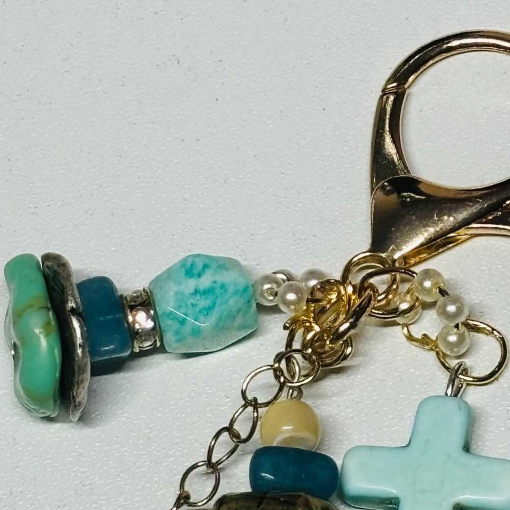 Handmade keychain zipper-pull reworked vintage be… - image 7