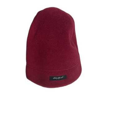 Vtg Eddie Bauer Fleece Beanie Red Color Winter Co… - image 1