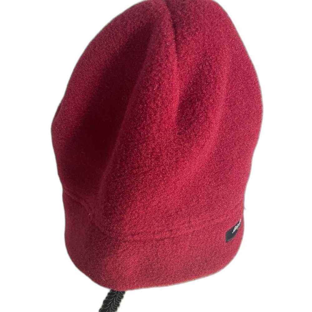 Vtg Eddie Bauer Fleece Beanie Red Color Winter Co… - image 2