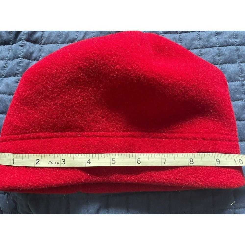 Vtg Eddie Bauer Fleece Beanie Red Color Winter Co… - image 4