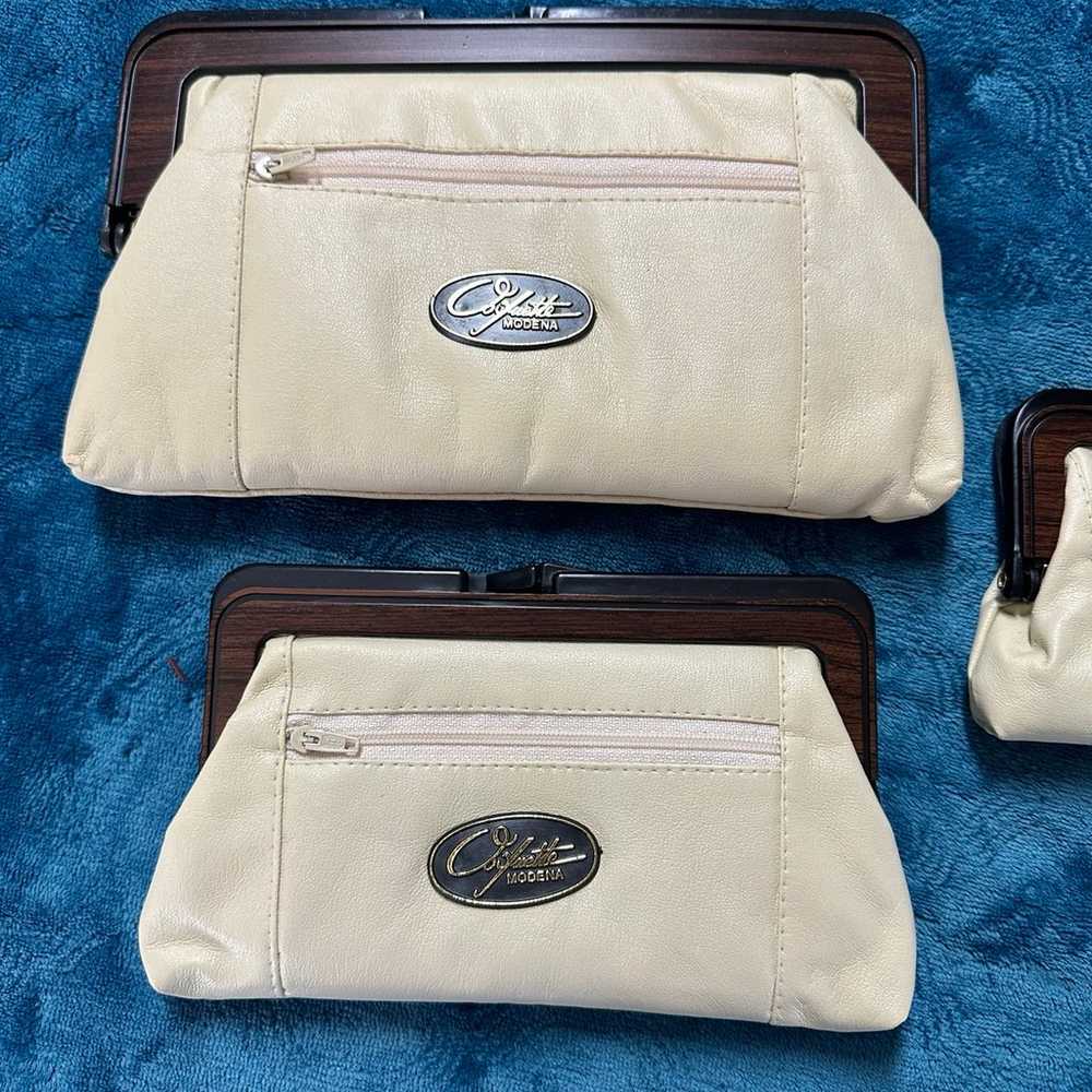 Vintage clutch set of 3 leather matching - image 3