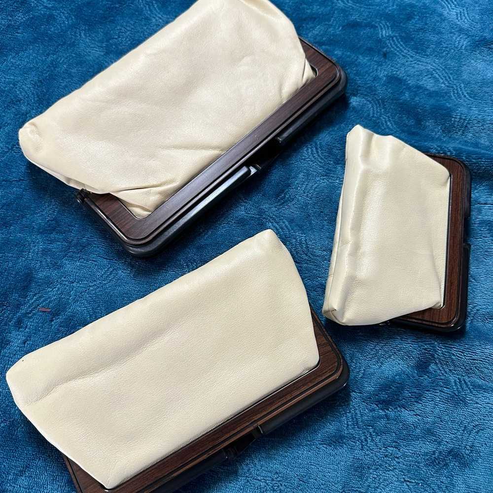 Vintage clutch set of 3 leather matching - image 5