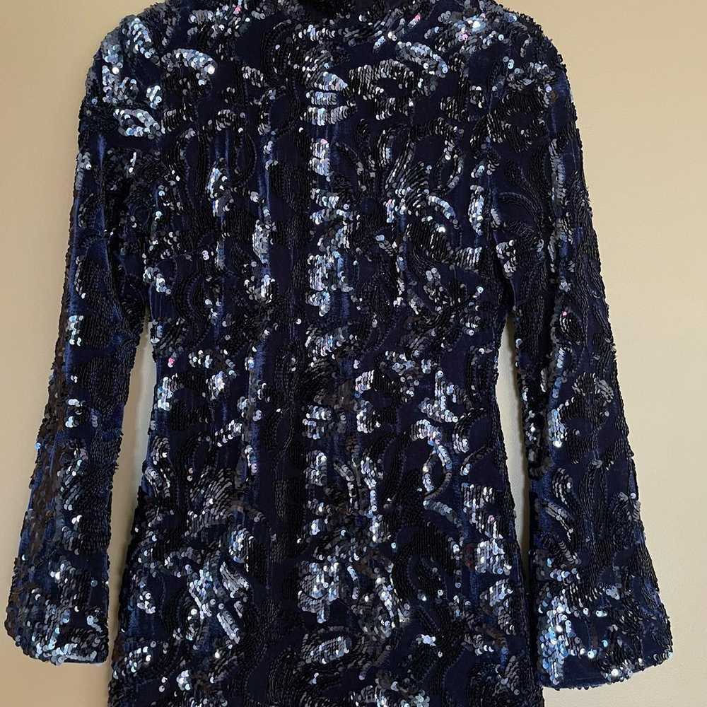 Alexis Rhapsody Dress Navy Blue Velvet Sequin Siz… - image 10