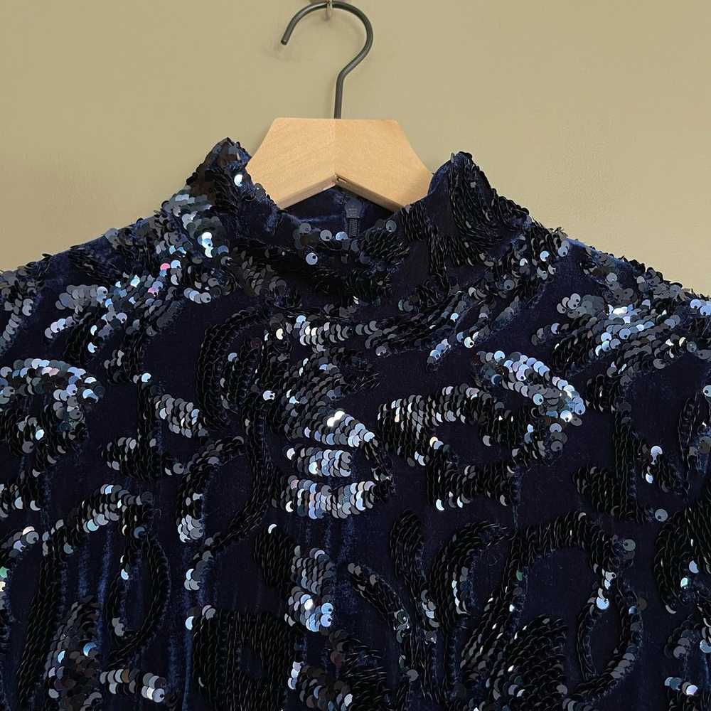 Alexis Rhapsody Dress Navy Blue Velvet Sequin Siz… - image 8