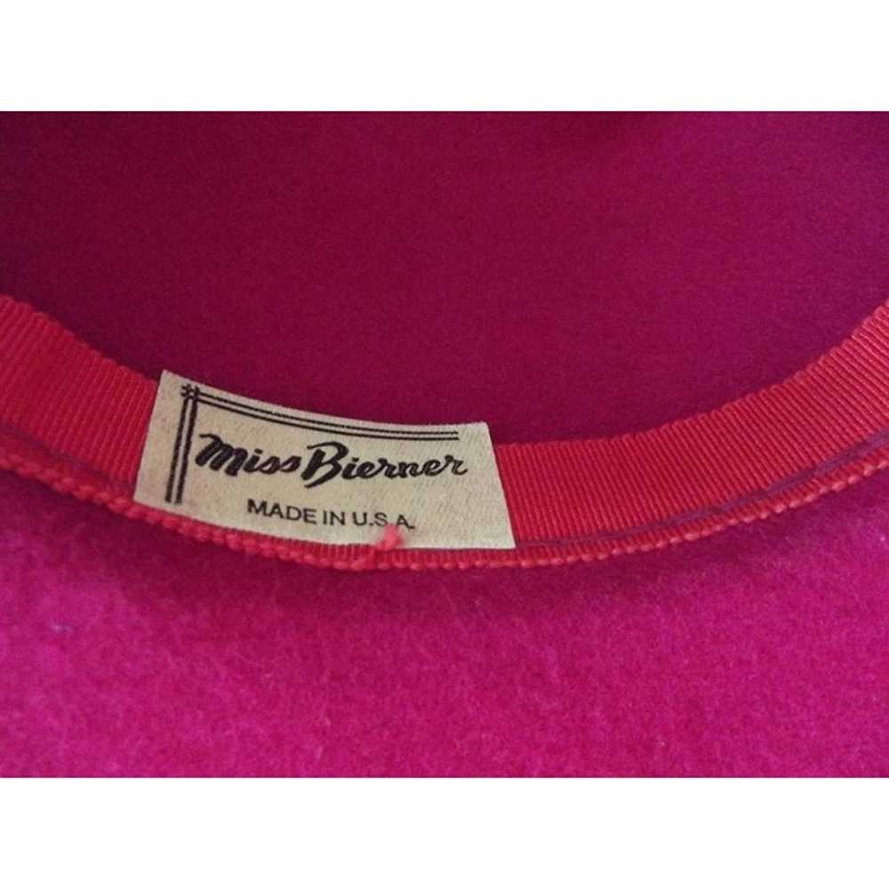 MISS BIERNER Michael Howard Vtg Hat Fuchsia Pink … - image 11