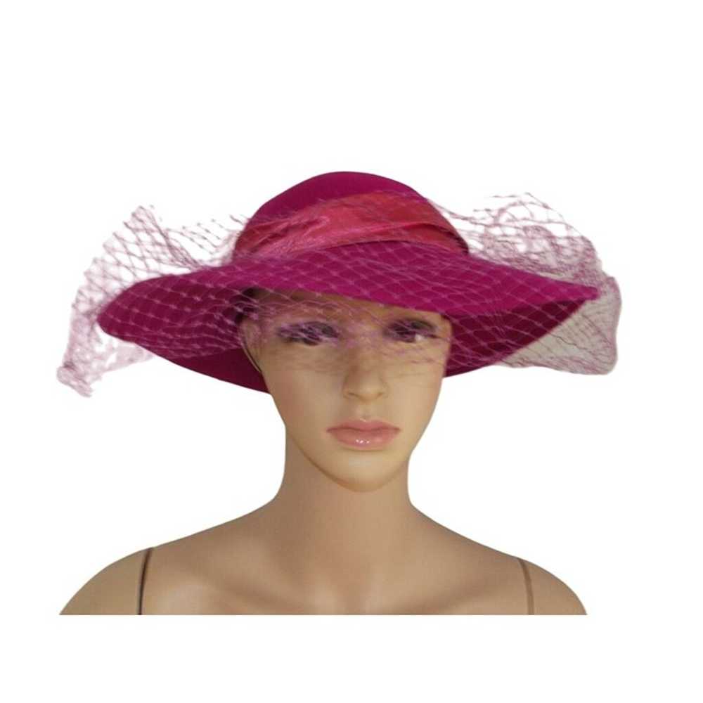 MISS BIERNER Michael Howard Vtg Hat Fuchsia Pink … - image 1