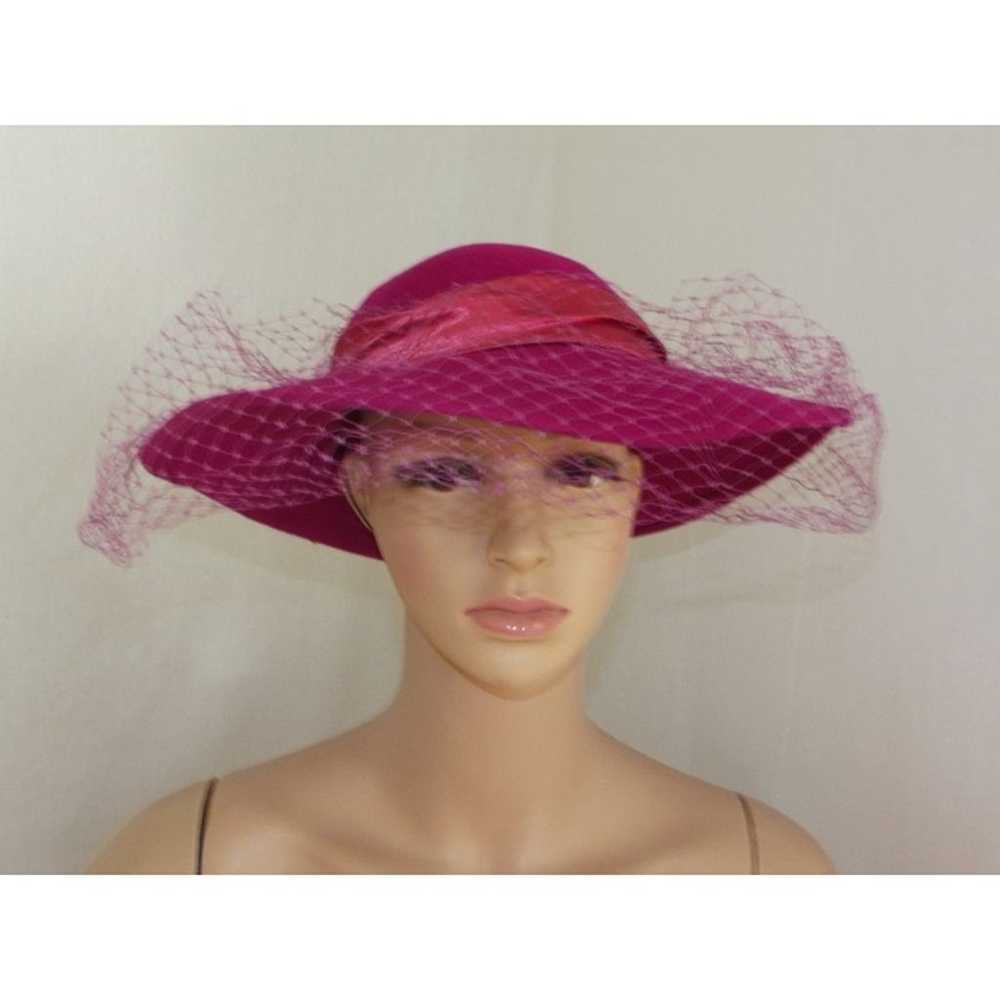 MISS BIERNER Michael Howard Vtg Hat Fuchsia Pink … - image 2