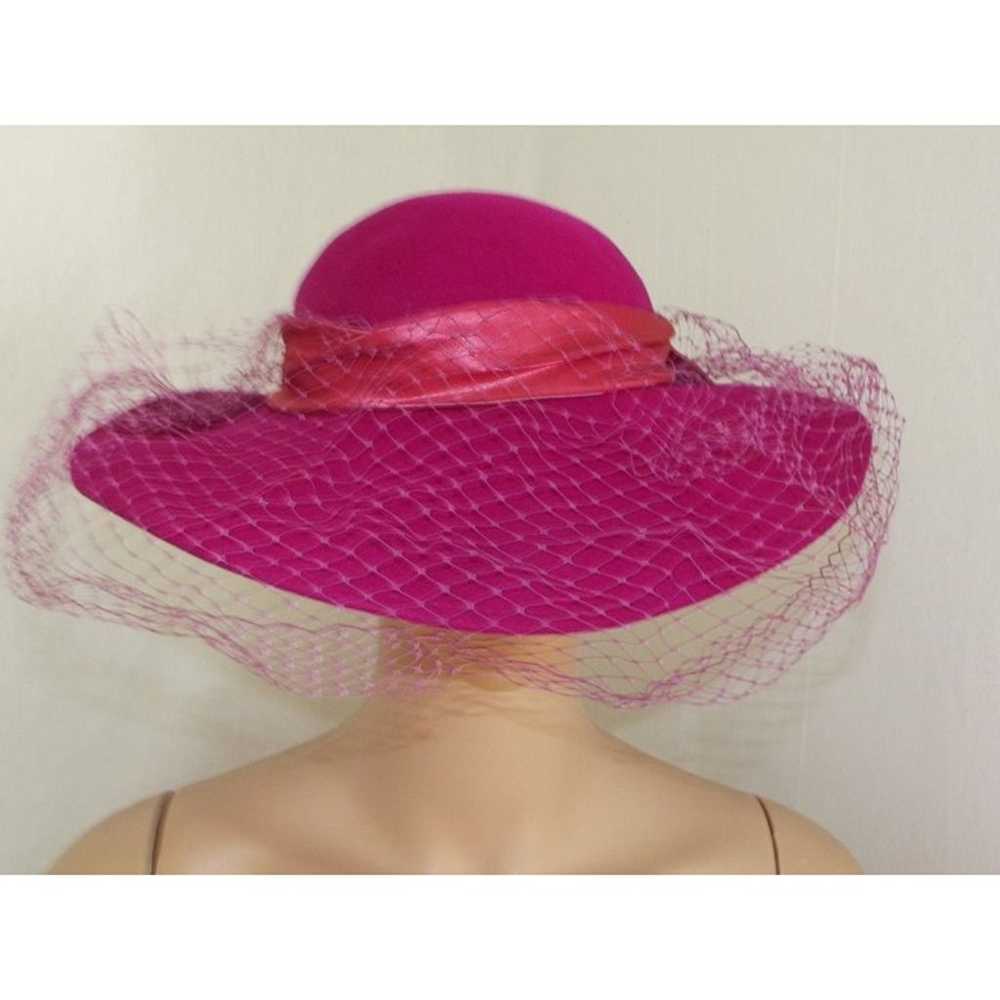 MISS BIERNER Michael Howard Vtg Hat Fuchsia Pink … - image 3