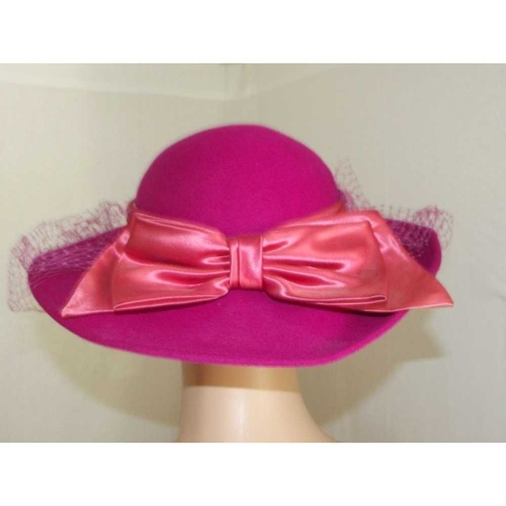 MISS BIERNER Michael Howard Vtg Hat Fuchsia Pink … - image 5