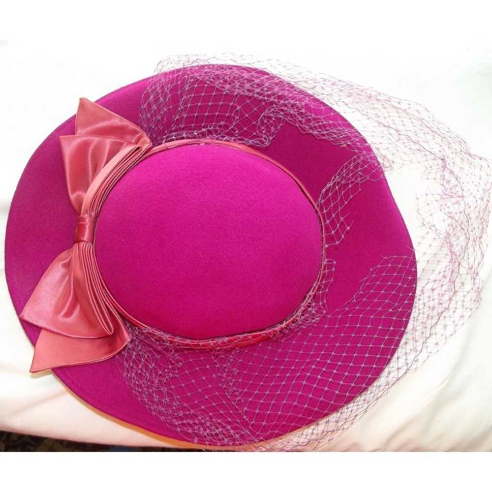 MISS BIERNER Michael Howard Vtg Hat Fuchsia Pink … - image 7