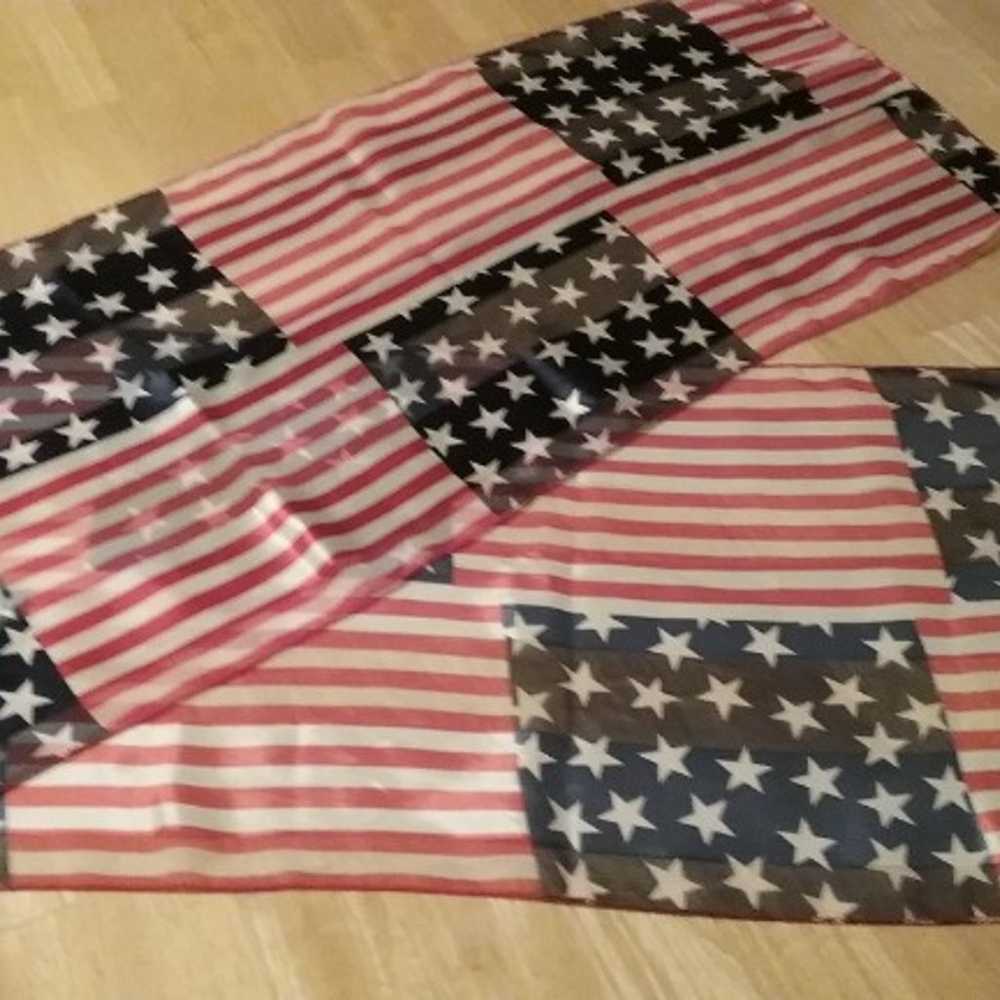 Vintage American Flag Oblong Scarf - image 1