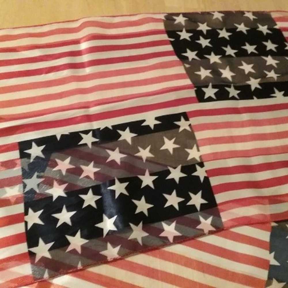 Vintage American Flag Oblong Scarf - image 2