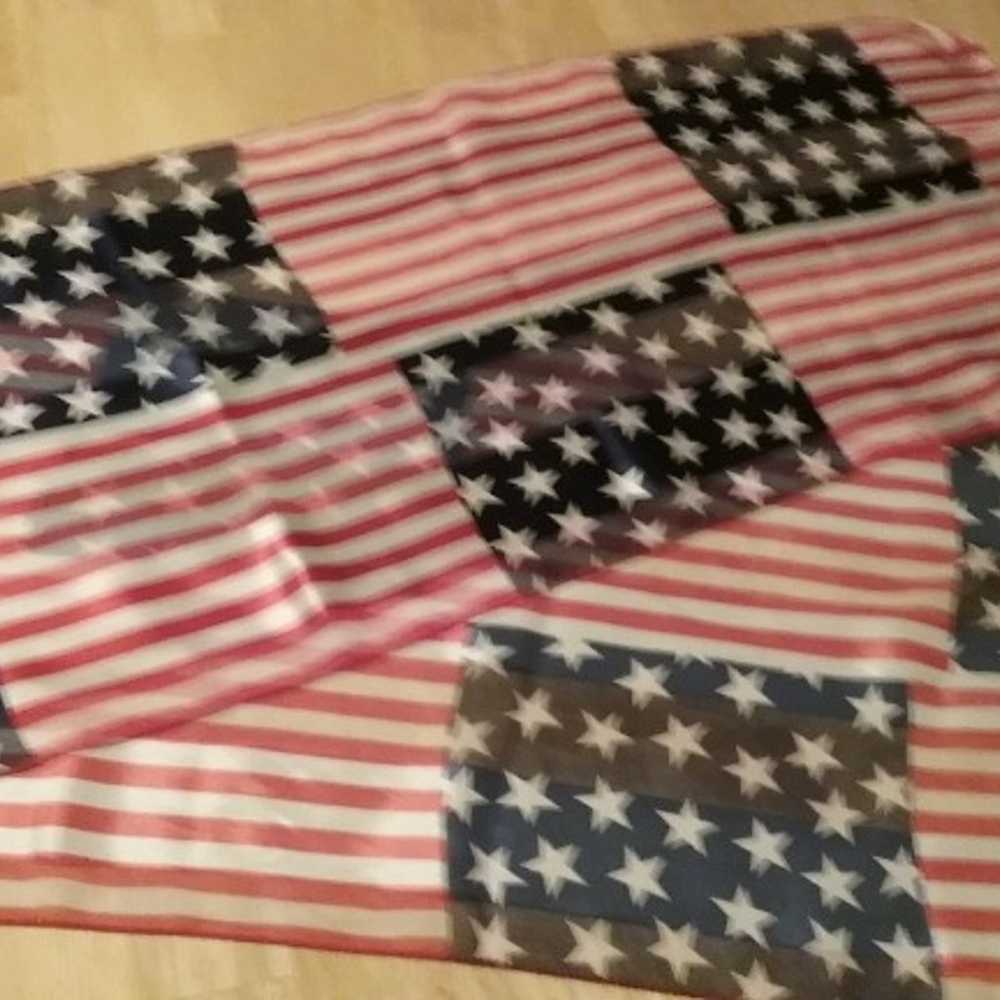 Vintage American Flag Oblong Scarf - image 4