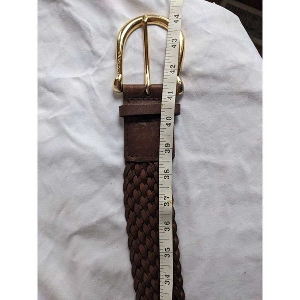 Vintage MICHAEL KORS  Brown Woven Belt Gold Buckl… - image 3