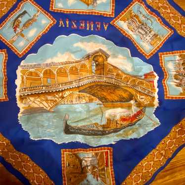 Vintage 1970’s Venice Holy Souvenir Venezia Scarf… - image 1