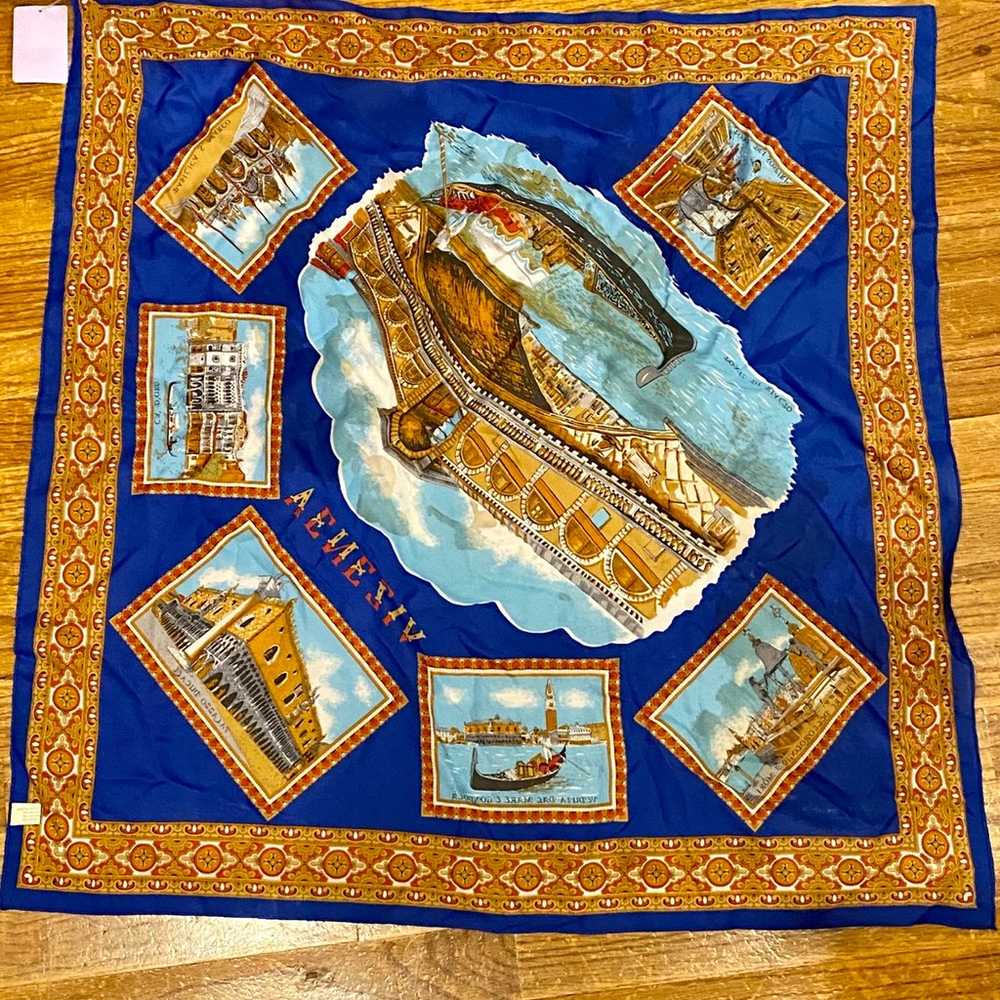 Vintage 1970’s Venice Holy Souvenir Venezia Scarf… - image 2