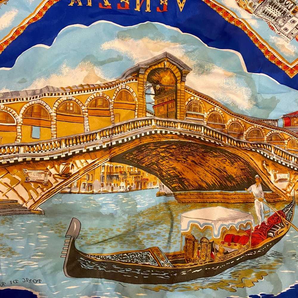 Vintage 1970’s Venice Holy Souvenir Venezia Scarf… - image 4