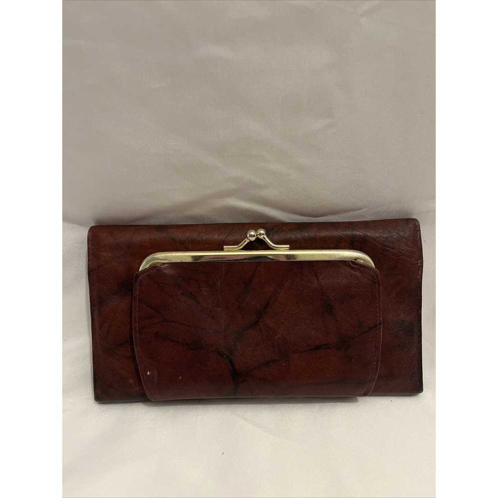 Vintage BUXTON Wallet Burgundy Leather Pockets Co… - image 3