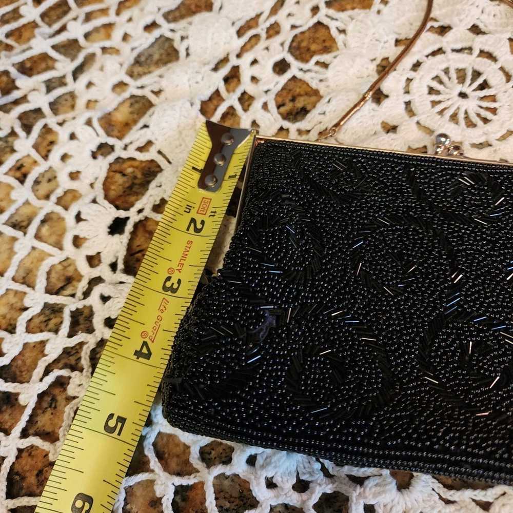 Vintage Beaded Black Evenening Bag GORGEOUS - image 9