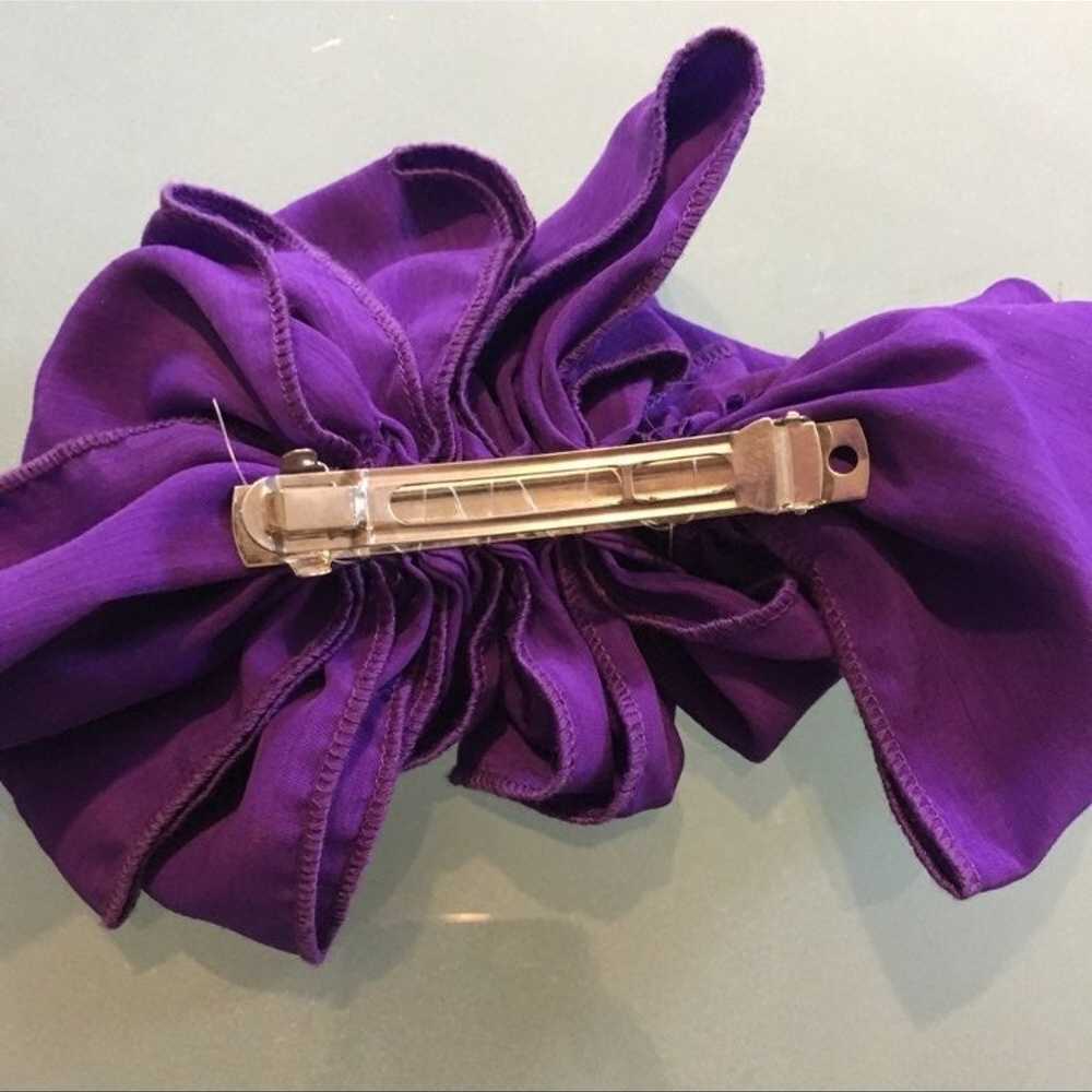 Vintage Purple Bow Hair Clip Beret - image 2