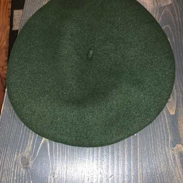 Vintage Basque Beret Hunter Green 100% Wool Cap H… - image 1