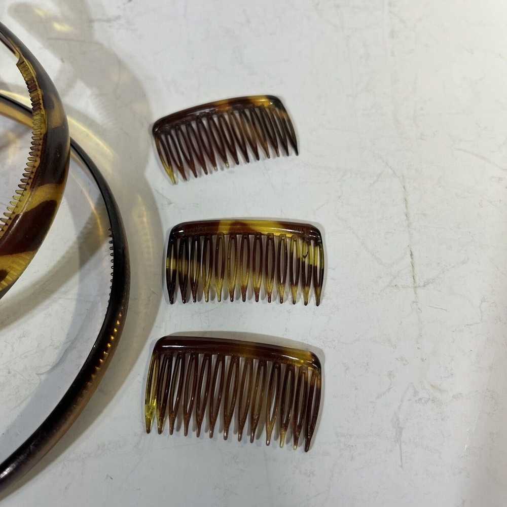 8 Hair Combs Barrettes Faux Tortoise Shell Hairba… - image 2