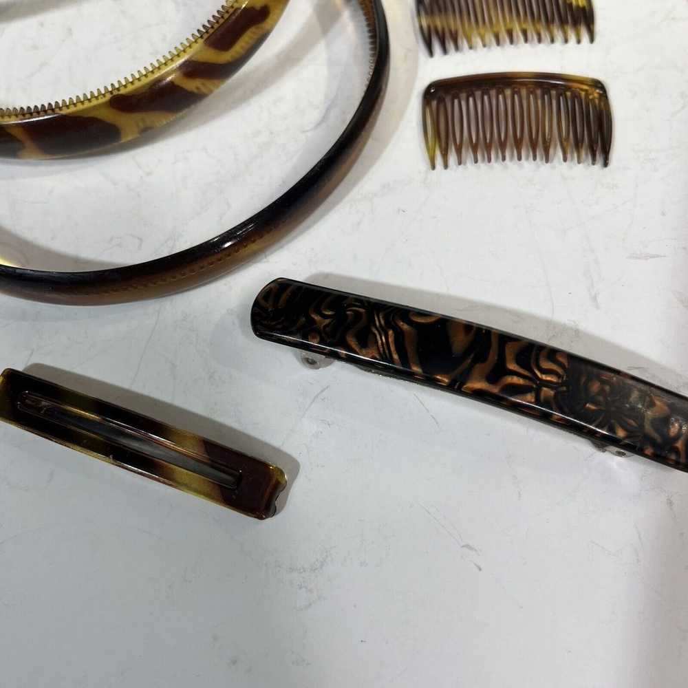 8 Hair Combs Barrettes Faux Tortoise Shell Hairba… - image 3