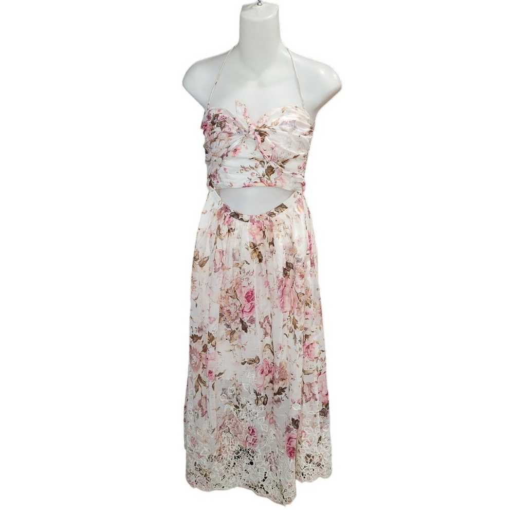 Zimmerman Fab Eden Dress Cream Floral size 0 Stra… - image 1