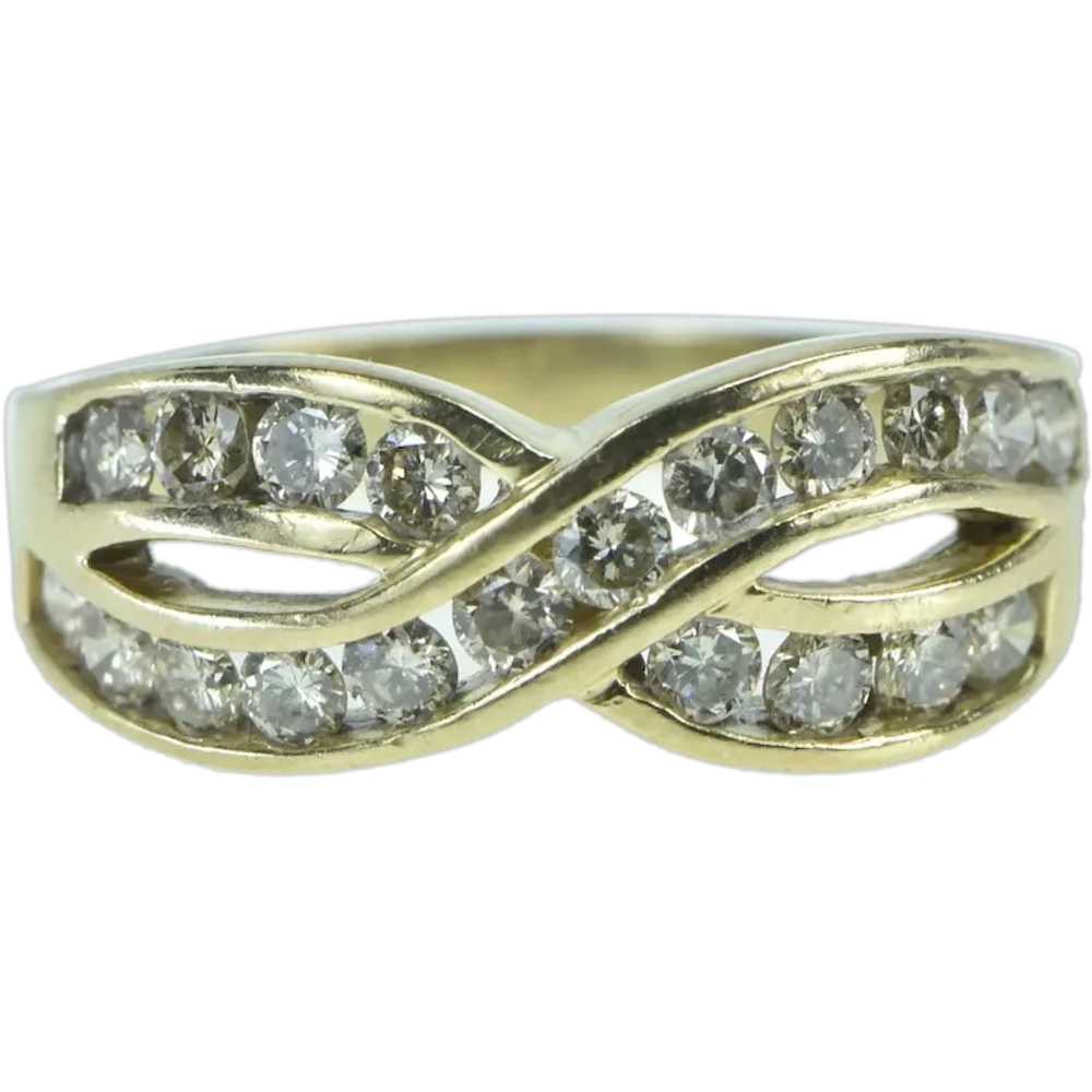 10K 0.80 Ctw Diamond Braid Twist Band Ring Size 8… - image 1