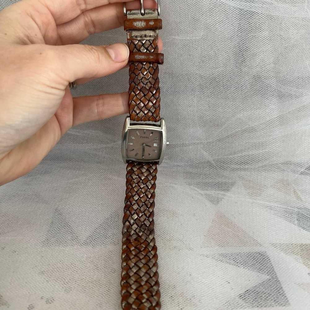 Fossil Womens Wristwatch with Braided Leather Band - image 3