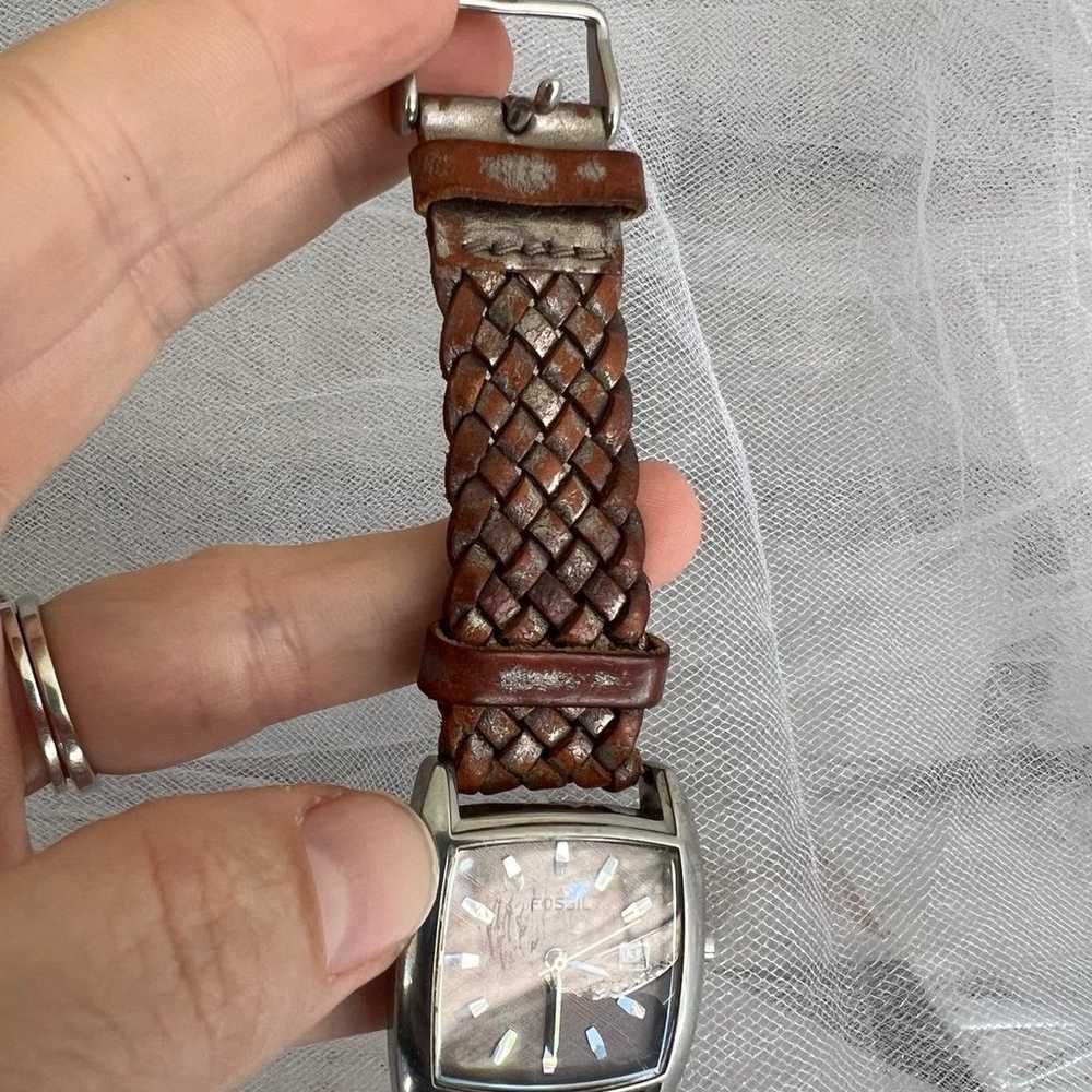 Fossil Womens Wristwatch with Braided Leather Band - image 4