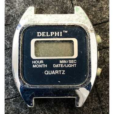 Vintage Delphi Digital Watch Silver Tone - Not Te… - image 1