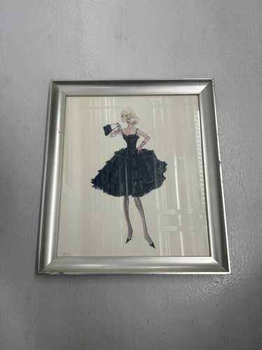 Designer Z Gallerie Elegant Framed Fashion Illustr