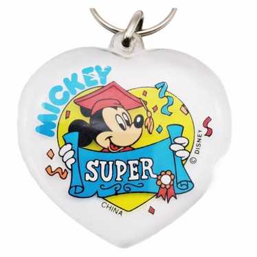 Vintage Disney Graduation Mickey Mouse Heart Keyc… - image 1