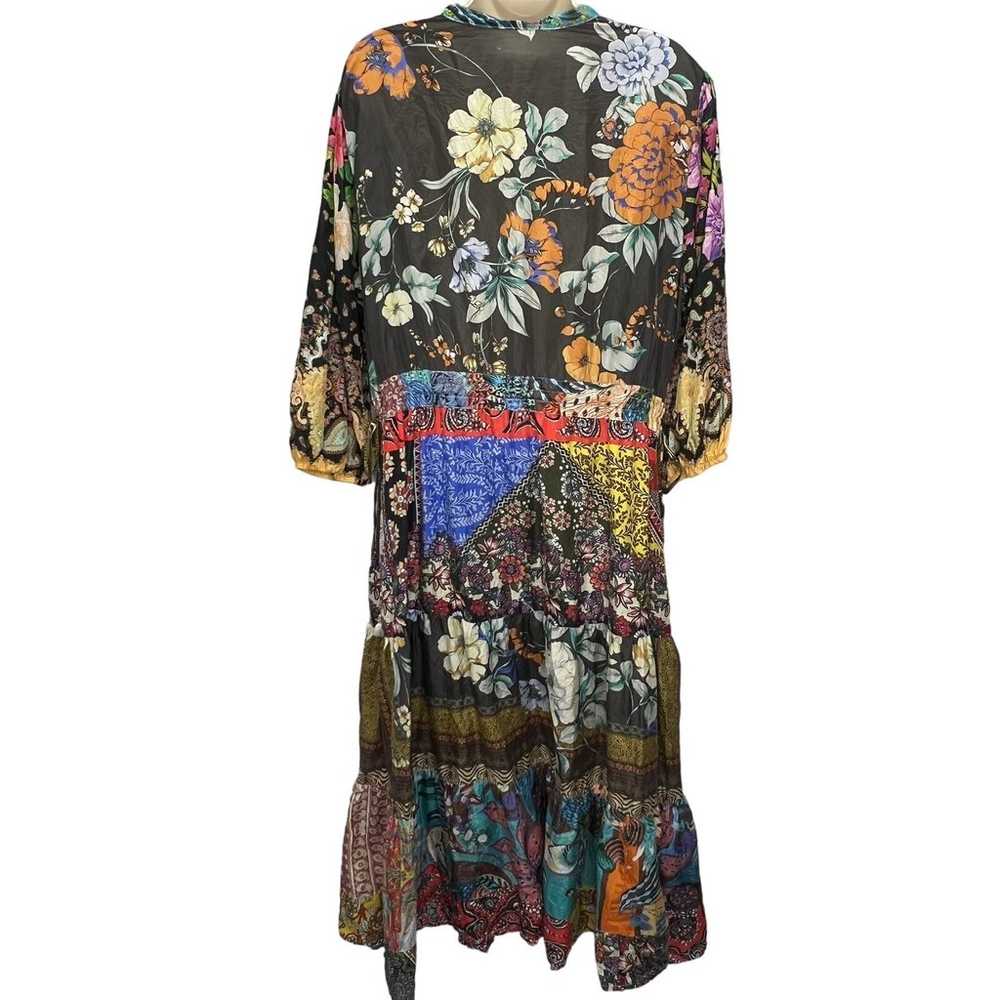 Johnny Was Tibby Patchwork Floral Silk Maxi Dress… - image 2