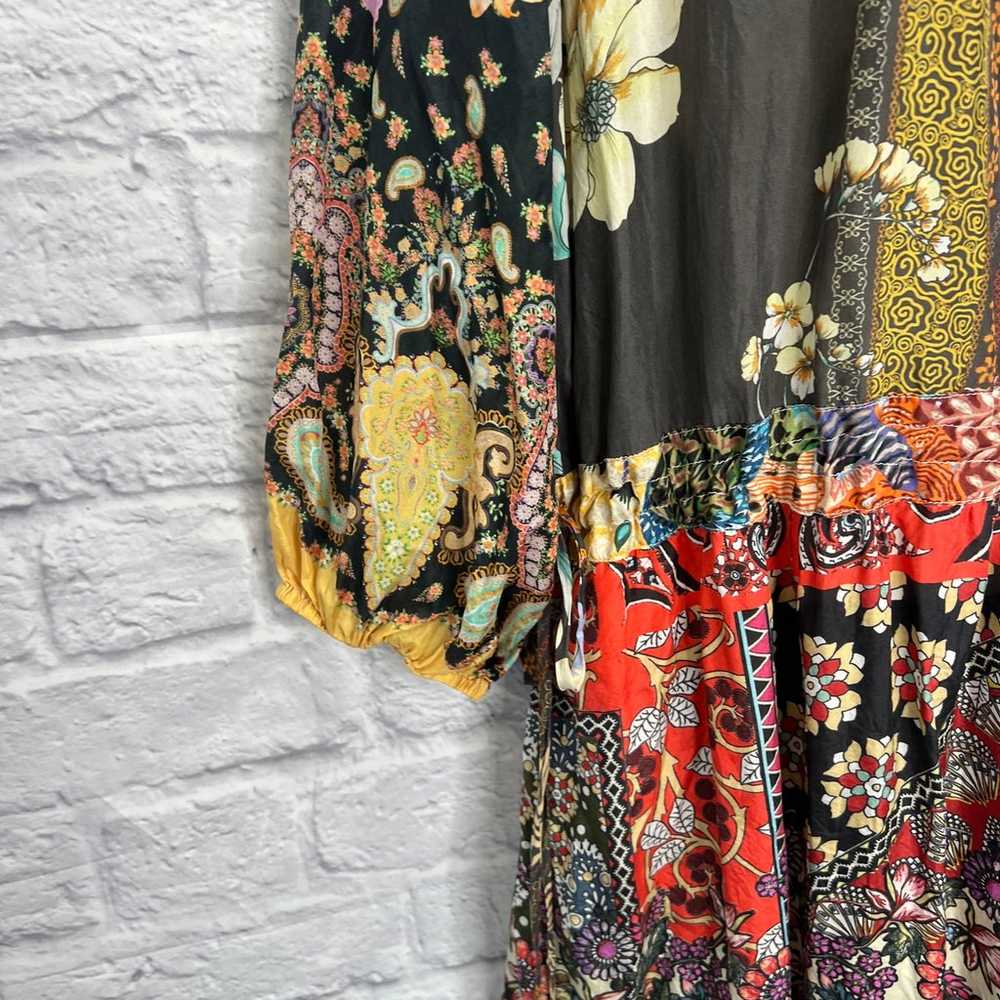 Johnny Was Tibby Patchwork Floral Silk Maxi Dress… - image 4