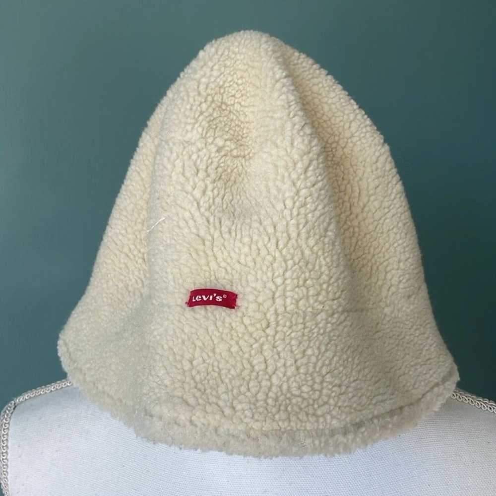 Vintage Levi’s Faux Shearling Bucket Hat Reversib… - image 3