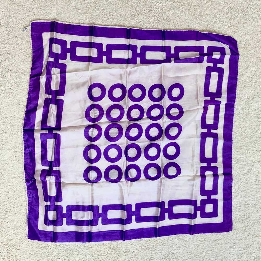 Vintage Italian Purple and White Geometric Print … - image 1