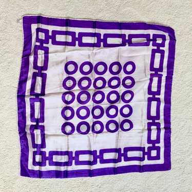 Vintage Italian Purple and White Geometric Print … - image 1