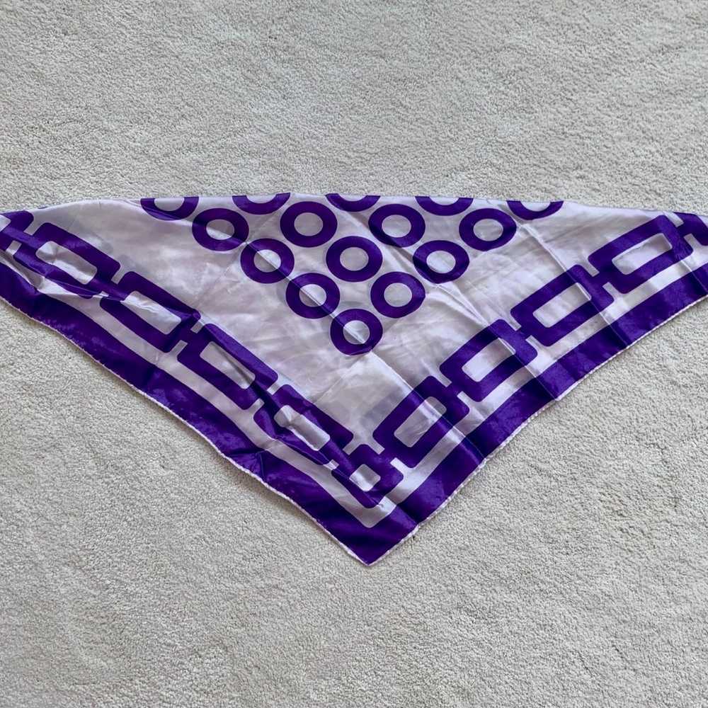 Vintage Italian Purple and White Geometric Print … - image 2